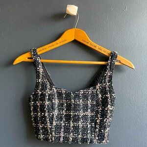 Abercrombie & Fitch Gingham Zip Crop Top